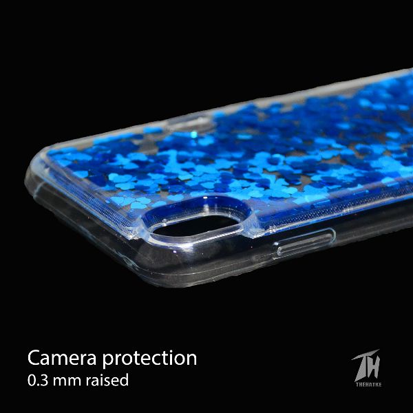 Blue Glitter Heart Case For Apple iphone X/Xs