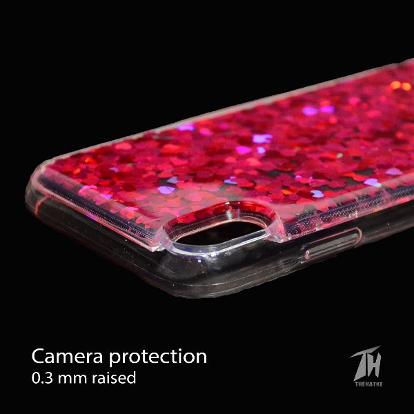 Dark Pink Glitter Heart Case For Apple iphone XR