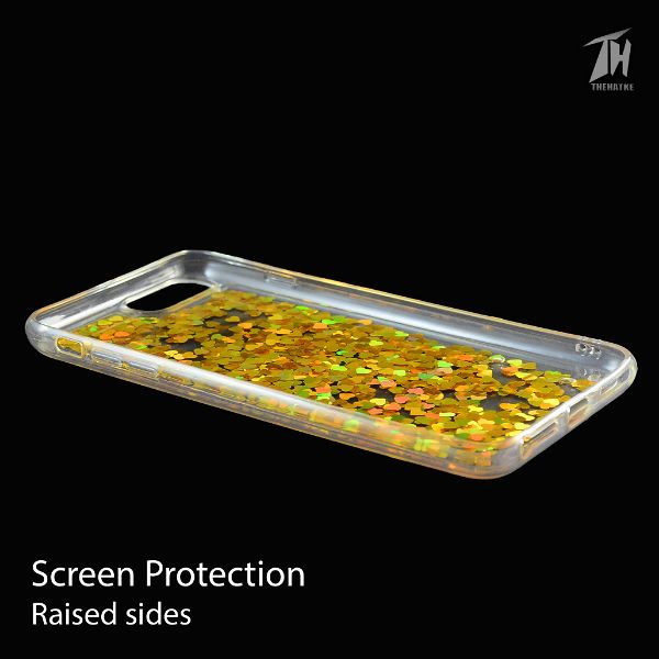 Golden Glitter Heart Case For Apple iphone 8 plus