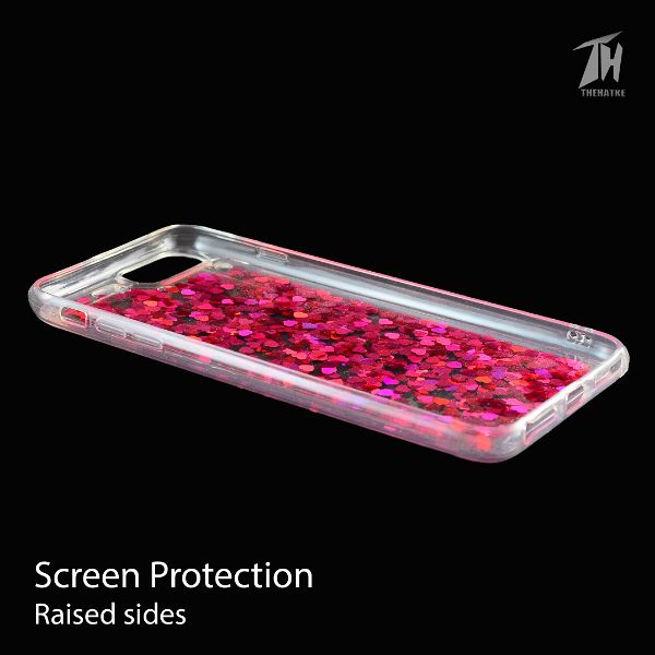 Dark Pink Glitter Heart Case For Apple iphone 7 plus