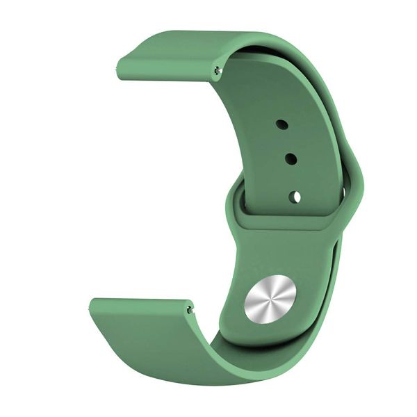 Green Plain Silicone Strap For Smart Watch (22mm)