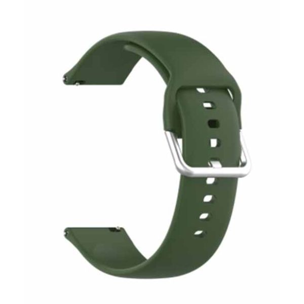 Green Plain Silicone Strap With Stainless steel Buckle For Smart Watch (20mm)