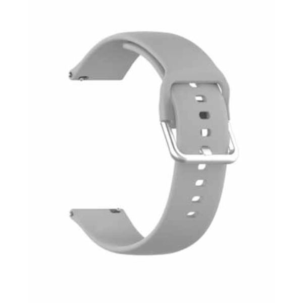 Grey Plain Silicone Strap With Stainless steel Buckle For Smart Watch (20mm)