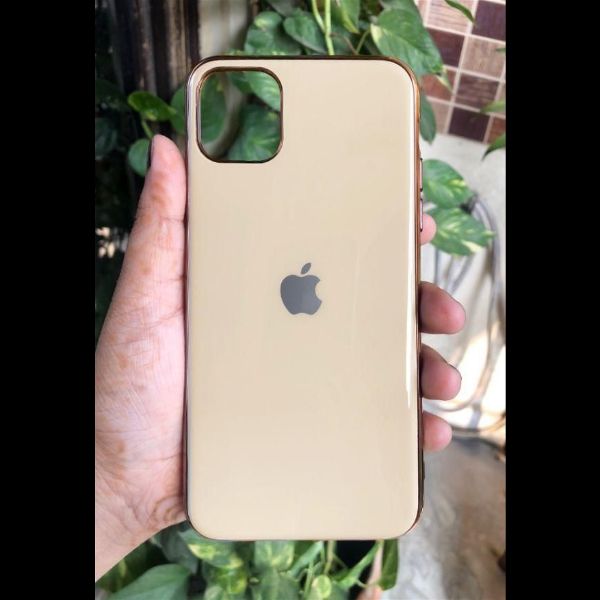 Golden Border mirror Silicone case for Apple iphone 11 pro