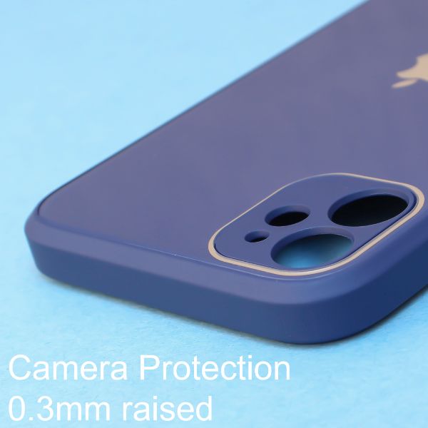 Dark Blue camera Safe mirror case for Apple Iphone 12 Mini