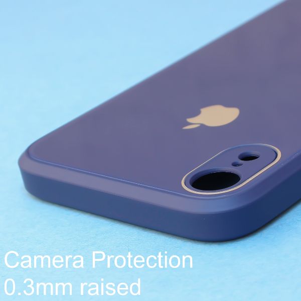 Dark Blue camera Safe mirror case for Apple Iphone XR