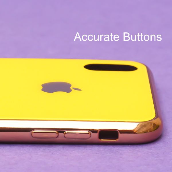 Yellow Border mirror Silicone case for Apple iphone X/xs