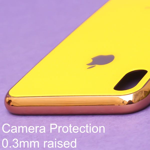 Yellow Border mirror Silicone case for Apple iphone X/xs