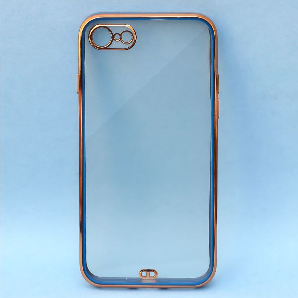 Blue Electroplated Transparent Case for Apple iphone 7