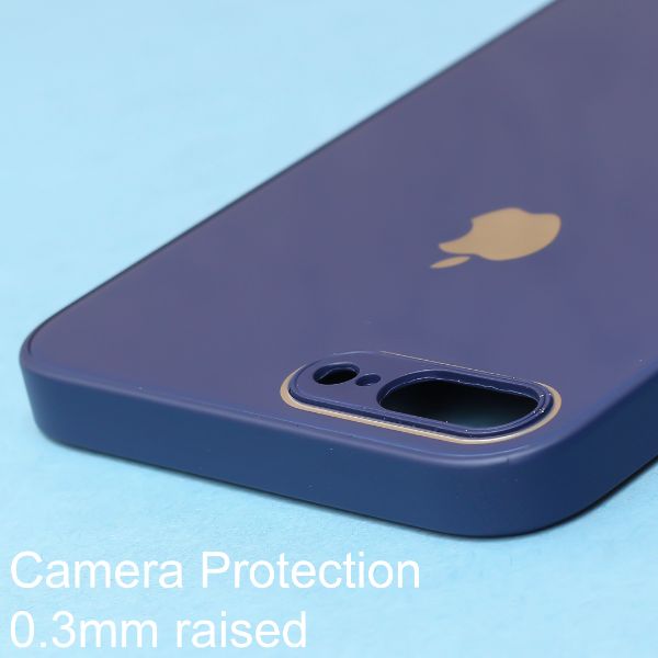 Dark Blue camera Safe mirror case for Apple Iphone 8 Plus