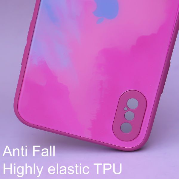 Magenta oil paint mirror case for Apple iphone X/Xs