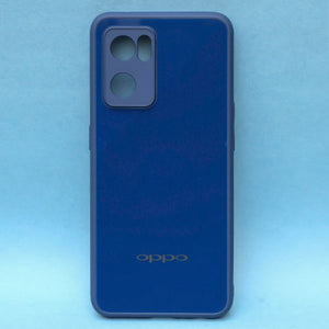 Dark Blue camera Safe mirror case for Oppo Reno 7 5g