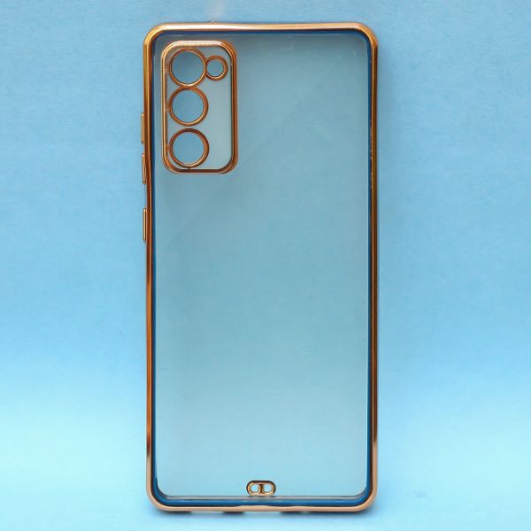 Blue Electroplated Transparent Case for Samsung S21 Plus