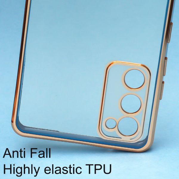 Blue Electroplated Transparent Case for Samsung S21 Plus