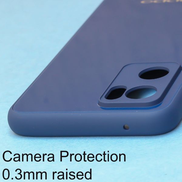 Dark Blue camera Safe mirror case for Oppo Reno 7 5g