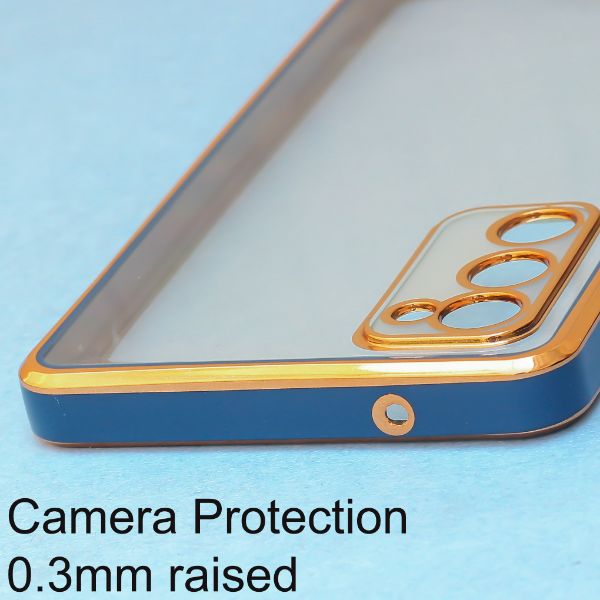 Blue Electroplated Transparent Case for Samsung S21 FE
