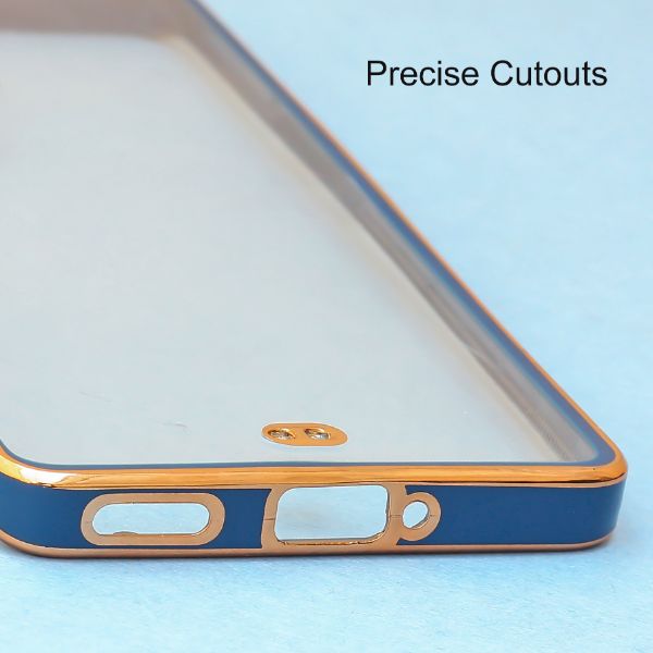 Blue Electroplated Transparent Case for Oppo Reno 6 5g