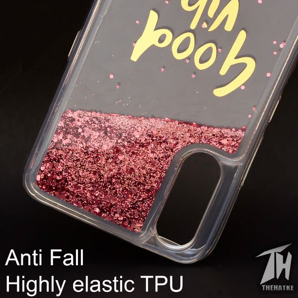 Pink Good Vibes Glitter  Silicone Case for Vivo S1