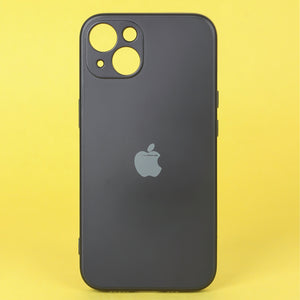 Black Metallic Finish Silicone Case for Apple Iphone 13