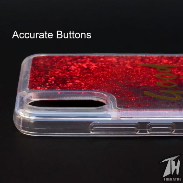Red Good Vibes Glitter Silicone Case for Vivo S1