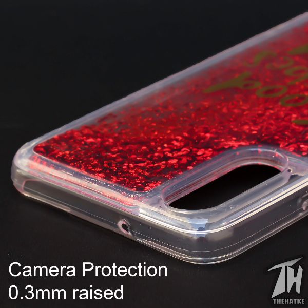 Red Good Vibes Glitter Silicone Case for Vivo S1