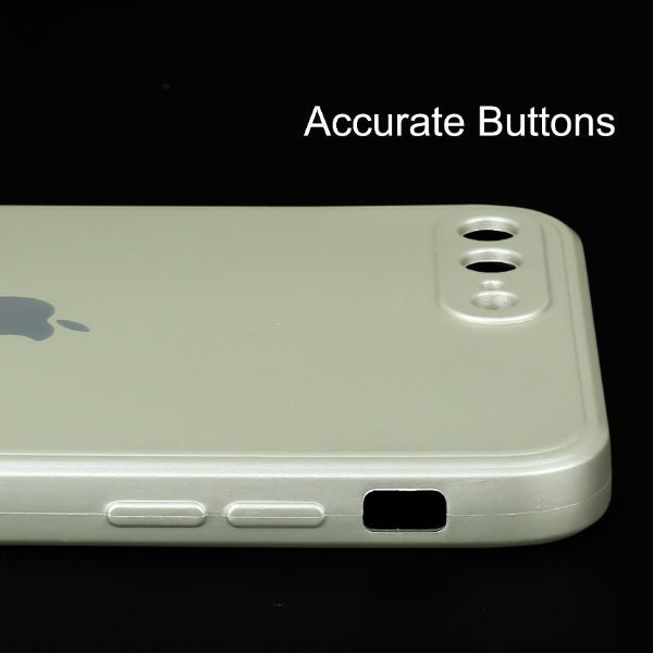 Cream Metallic Finish Silicone Case for Apple Iphone 7 Plus