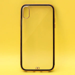 Black Electroplated Transparent Case for Apple iphone Xs max