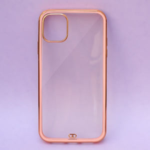 Rose Gold Electroplated Transparent Case for Apple iphone 12 Mini