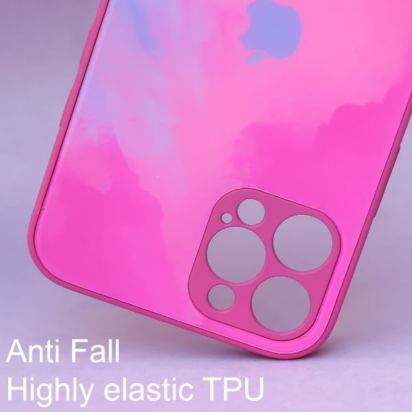 Magenta oil paint mirror case for Apple iphone 12 pro