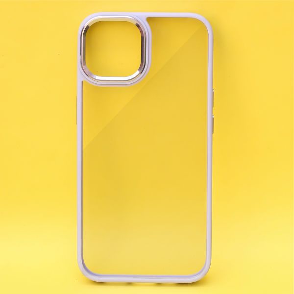 Purple Metal Safe Transparent Case for Apple iphone 11