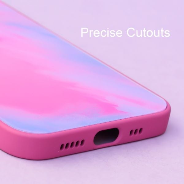 Magenta oil paint mirror case for Apple iphone 12 pro max