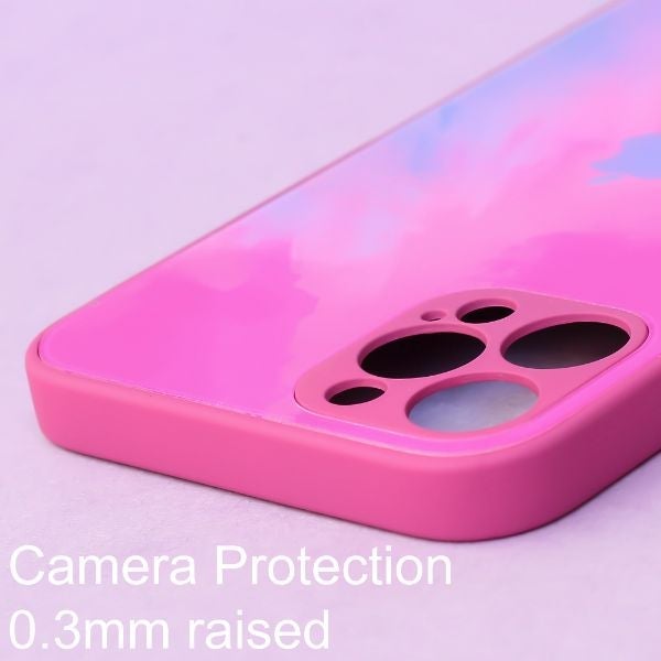 Magenta oil paint mirror case for Apple iphone 12 pro max