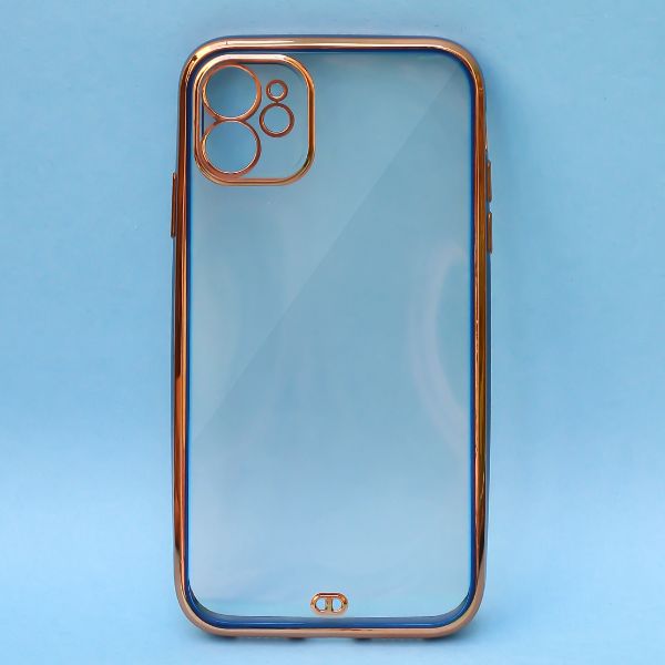 Blue Electroplated Transparent Case for Apple iphone 12 Pro Max