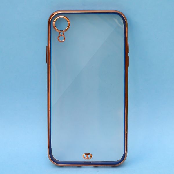Blue Electroplated Transparent Case for Apple iphone Xs max