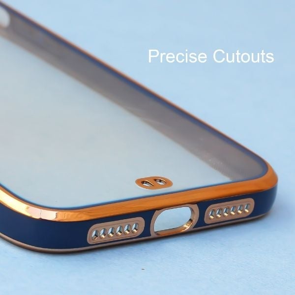 Blue Electroplated Transparent Case for Apple iphone 13 Pro Max