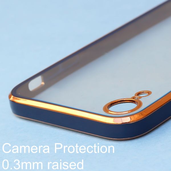 Blue Electroplated Transparent Case for Apple iphone XR