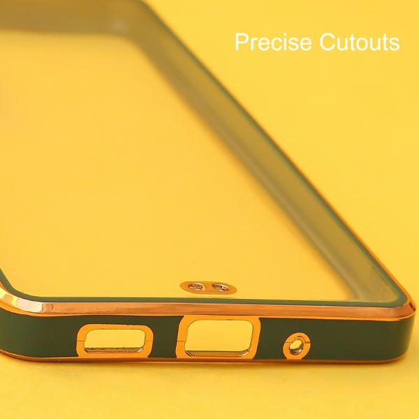 Dark Green Electroplated Transparent Case for Samsung S20 FE