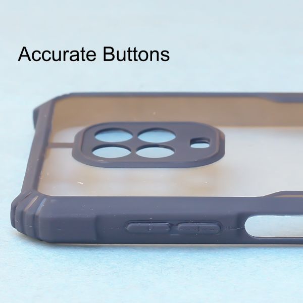 Blue Hybrid Shockproof silicone safe transparent Case Redmi note 9 pro Max