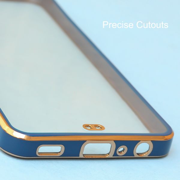 Blue Electroplated Transparent Case for Samsung A32 4G