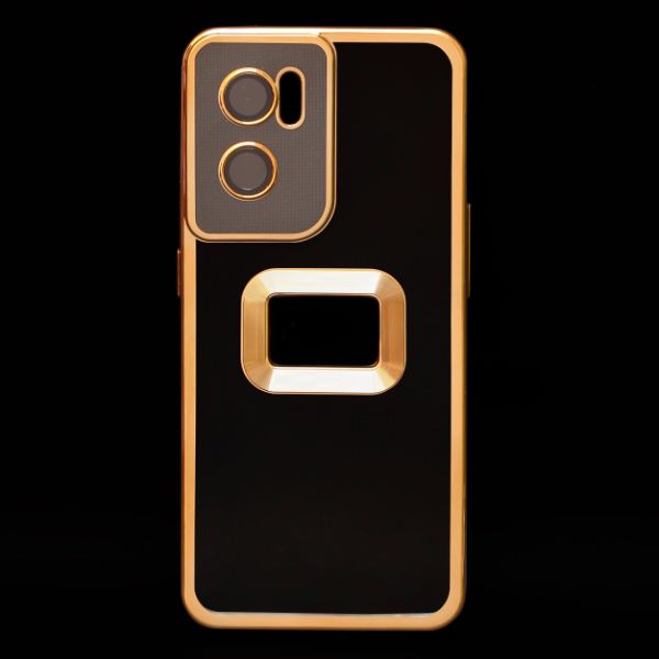 Gold 6D Chrome Logo Cut Transparent Case for Oppo Reno 7