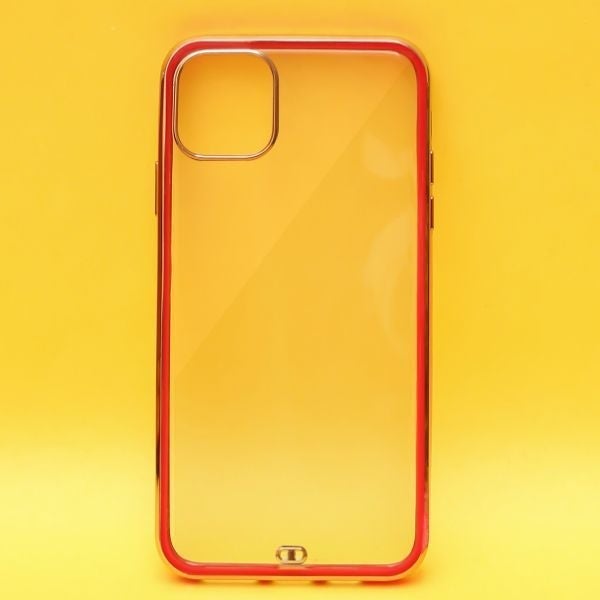 Red Electroplated Transparent Case for Apple iphone 13 Pro Max