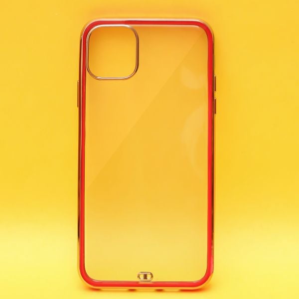 Red Electroplated Transparent Case for Apple iphone 12 Pro Max