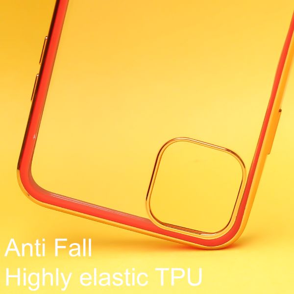 Red Electroplated Transparent Case for Apple iphone 12