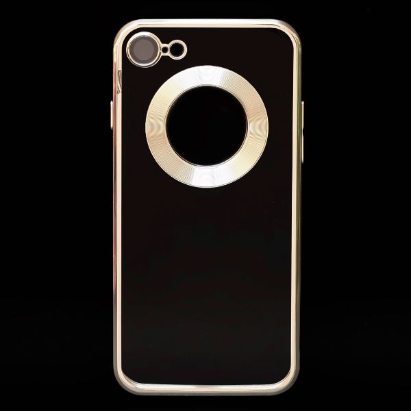 Silver 6D Chrome Logo Cut Transparent Case for Apple iphone SE 2