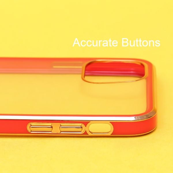 Red Electroplated Transparent Case for Apple iphone 12 Pro Max