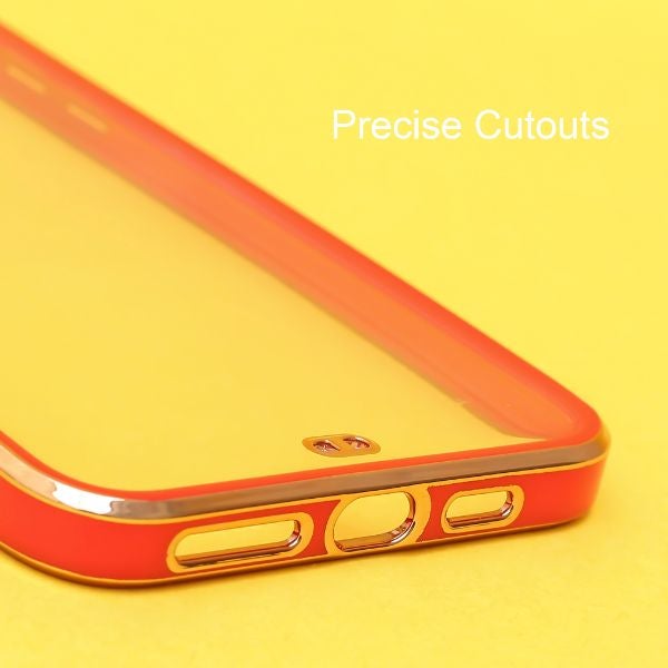 Red Electroplated Transparent Case for Apple iphone 12