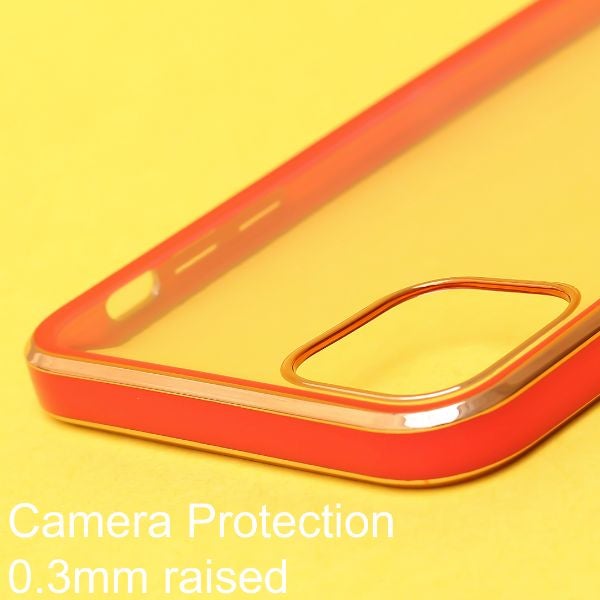 Red Electroplated Transparent Case for Apple iphone 12 Pro Max