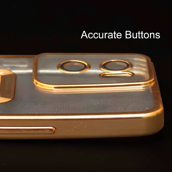 Gold 6D Chrome Logo Cut Transparent Case for Oppo Reno 7