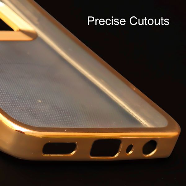 Gold 6D Chrome Logo Cut Transparent Case for Oppo Reno 7