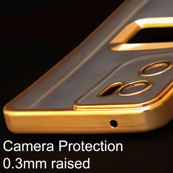 Gold 6D Chrome Logo Cut Transparent Case for Oppo Reno 7